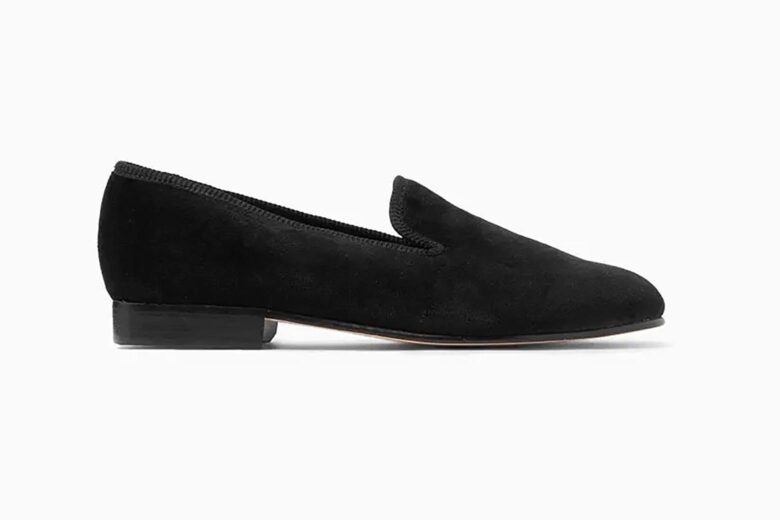 Derek Rose - Crawford Leather-Trimmed Shearling-Lined Suede Slippers - Blue  Derek Rose