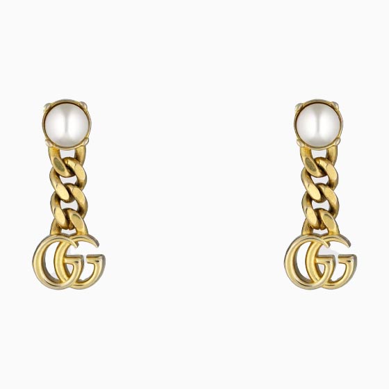 best jewelry brands pearl double g earrings - Luxe Digital