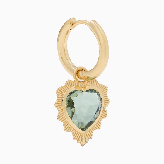 best jewelry brands gemstone heart earring - Luxe Digital
