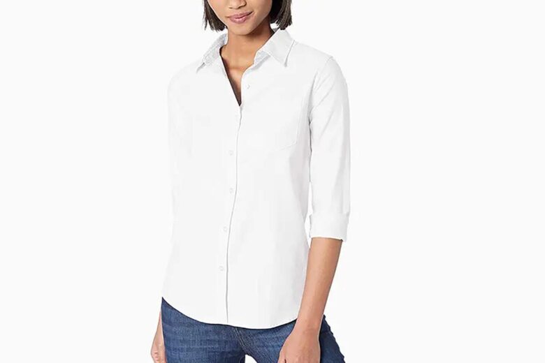 best white shirts women amazon essentials - Luxe Digital