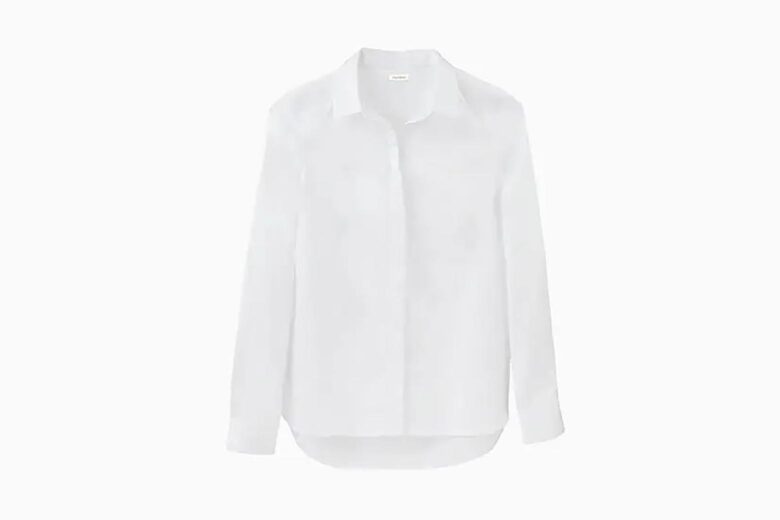 best white shirts women cuyana poplin - Luxe Digital