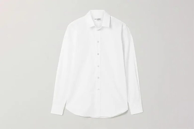 best white shirts women saint laurent - Luxe Digital