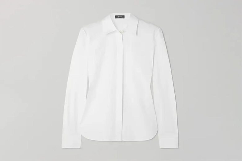 best white shirts women theory - Luxe Digital
