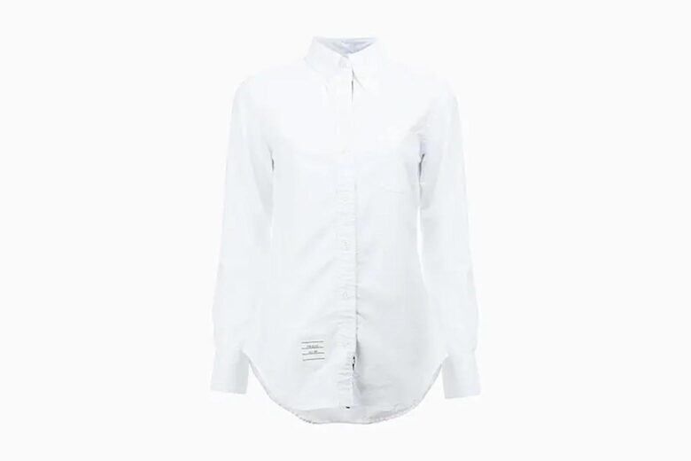 best white shirts women thom browne - Luxe Digital