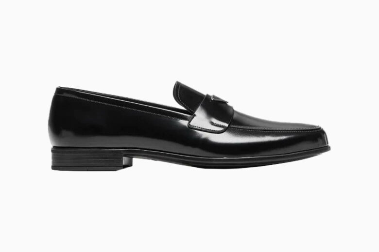 best loafers men prada triangle logo brushed loafers - Luxe Digital