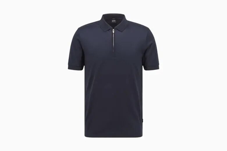 best polo shirts men hugo boss slim fit polo shirt with zip plack - Luxe Digital
