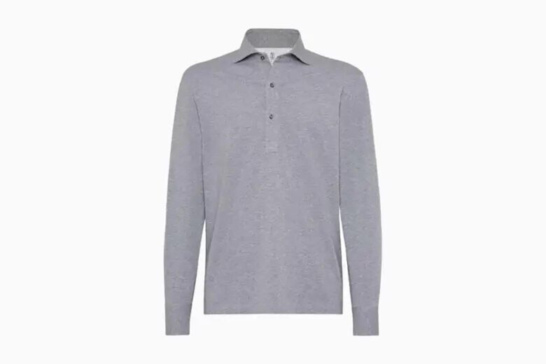 The long sleeve polo shirt ultimate grey - The Nines