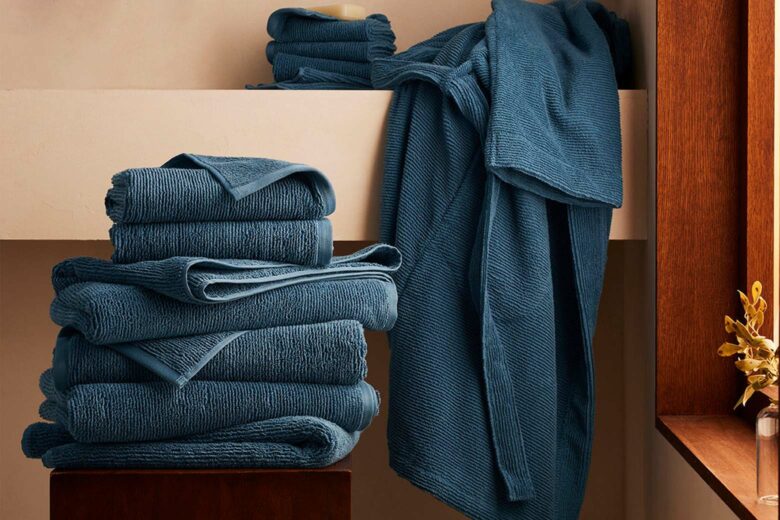 Classic Bath Towels in Blue by Brooklinen - Holiday Gift Ideas