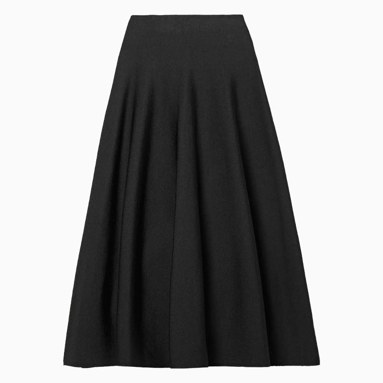 women business casual guide the row cindy stretch knit midi skirt - Luxe Digital