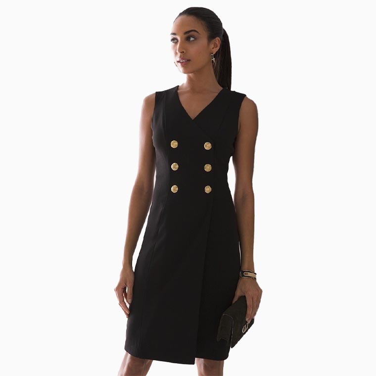 women business casual guide whbm sleeveless blazer dress - Luxe Digital