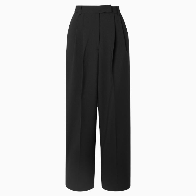 women business casual guide frankie shop bea pleated crepe straight leg pants - Luxe Digital