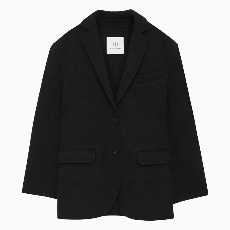 women cocktail attire guide anine bing quinn blazer black cashmere blend - Luxe Digital