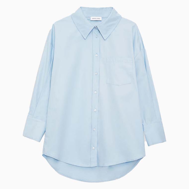 women casual dress code guide anine bing mika shirt blue - Luxe Digital