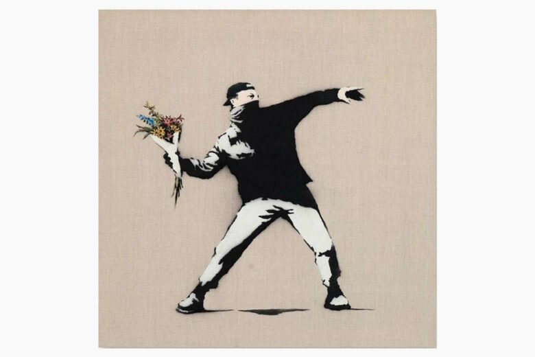 most expensive banksy love is in the air - Luxe Digital