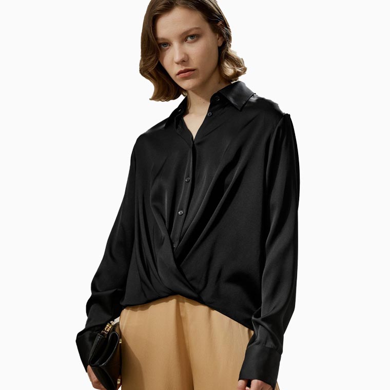 women business professional dress code guide lilysilk pleated silk blouse - Luxe Digital