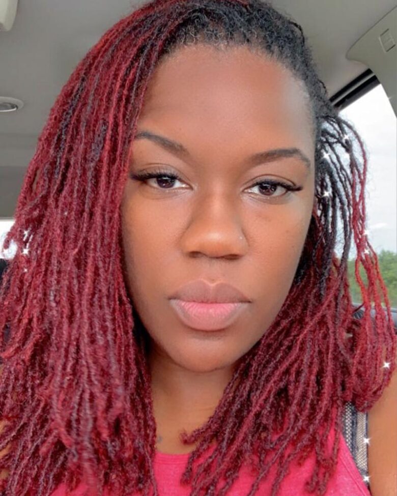 women dreadlock hairstyles burgundy and red micro dreads - Luxe Digital