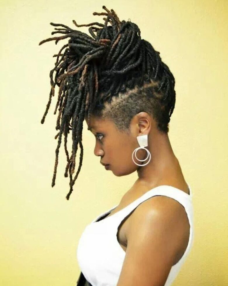 women dreadlock hairstyles mohawk dreads with fade or undercut - Luxe Digital