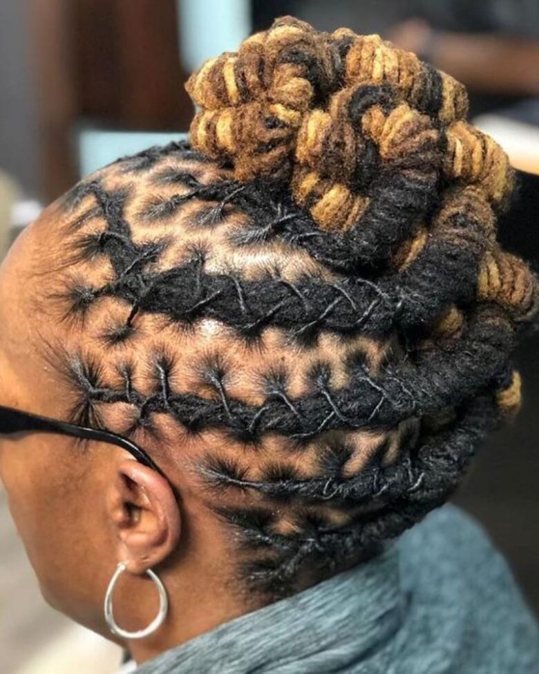women dreadlock hairstyles mohawk dreads with twisted braids - Luxe Digital
