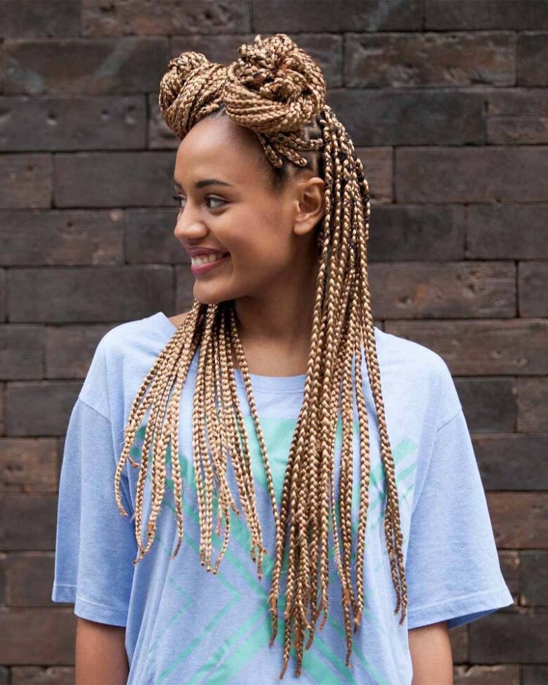 box braids into Space Duns - Luxe Digital
