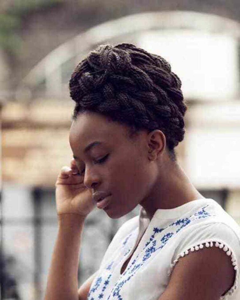 black girls hairstyles braided natural updo - Luxe Digital