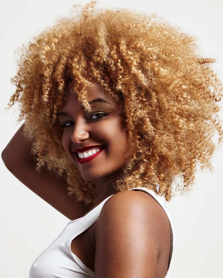 black girls hairstyles honey blonde afro - Luxe Digital