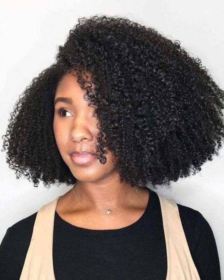 black girls hairstyles side parted naturally curly bob - Luxe Digital