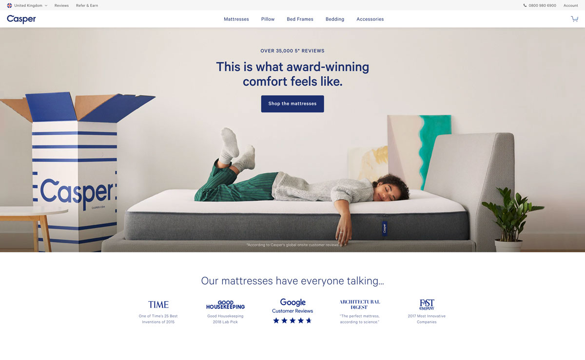 best direct to customer brands Casper - Luxe Digital
