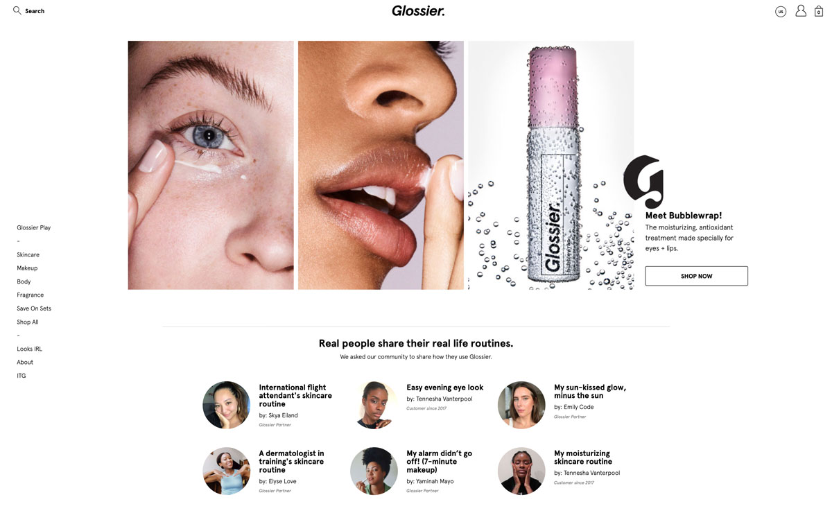 best direct to customer brands Glossier beauty - Luxe Digital